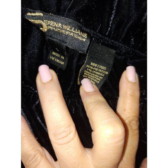 Serena Williams Women's Size Small Black Velour Pants - Picture 5 of 6